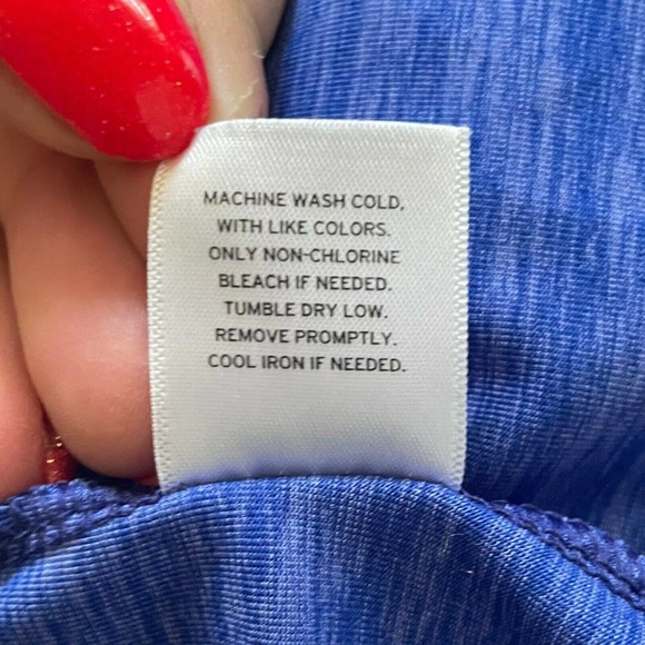 Zella Women's Heather Blue Long Sleeve With Thumbholes Activewear Shirt Size S - Picture 11 of 12